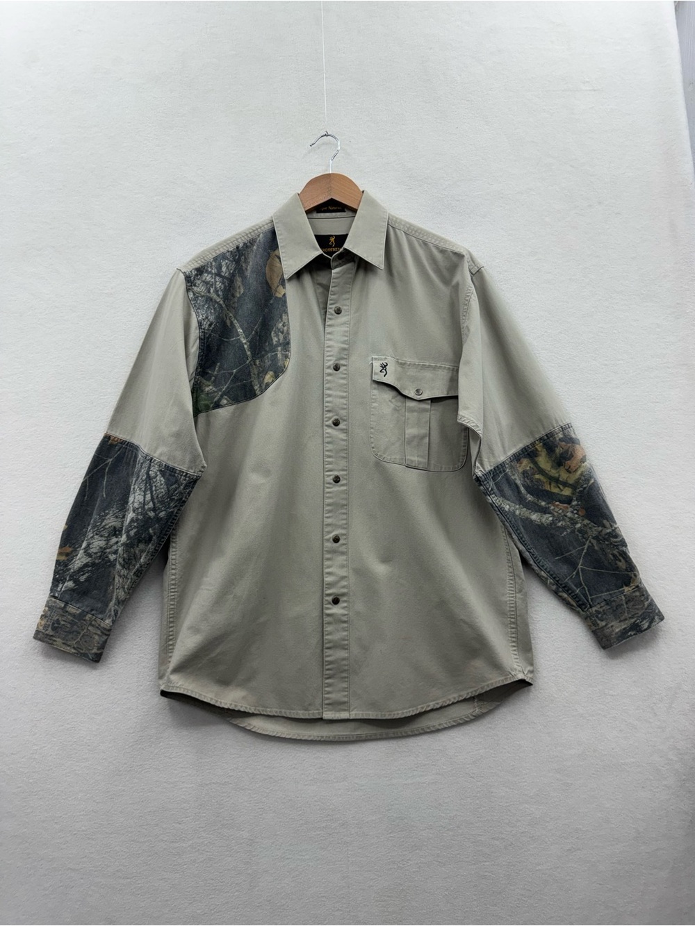 Browning Supernaturals Men’s Medium Shooting Camo Shirt Snap Front